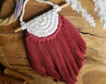 Half Circle Mini Macrame Wall Hanging, Boho Home Decor, Door Knob Hanging