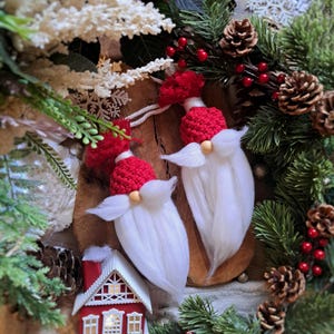 Makramé Jultomte Gnome Julprydnad: Handgjord Juldekoration