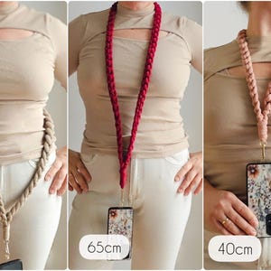 Sleutelkoord voor telefoon: macramé harnas voor een boho-look. Crossbody-sleutelhanger voor telefoon, telefoonriem
