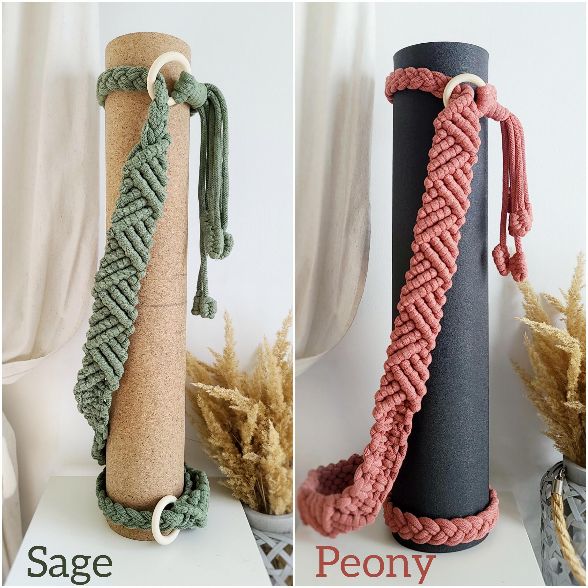 Sangle Macramé Pour Tapis De Yoga – 180 Cm, Avec Pompon, Ajustable
