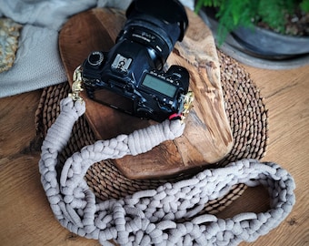 Handmade Macrame Camera Strap: Boho Cotton Camera Harness