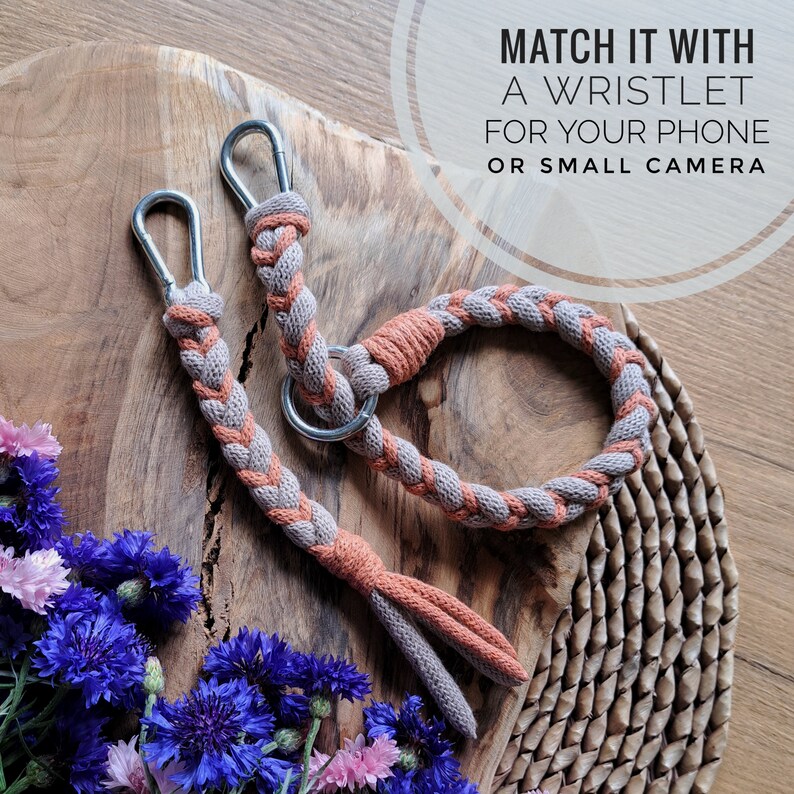 Solid Keychain Solid Keychain - Handmade Macrame Carabiner Keychain | 12 COLOURS - Etsy