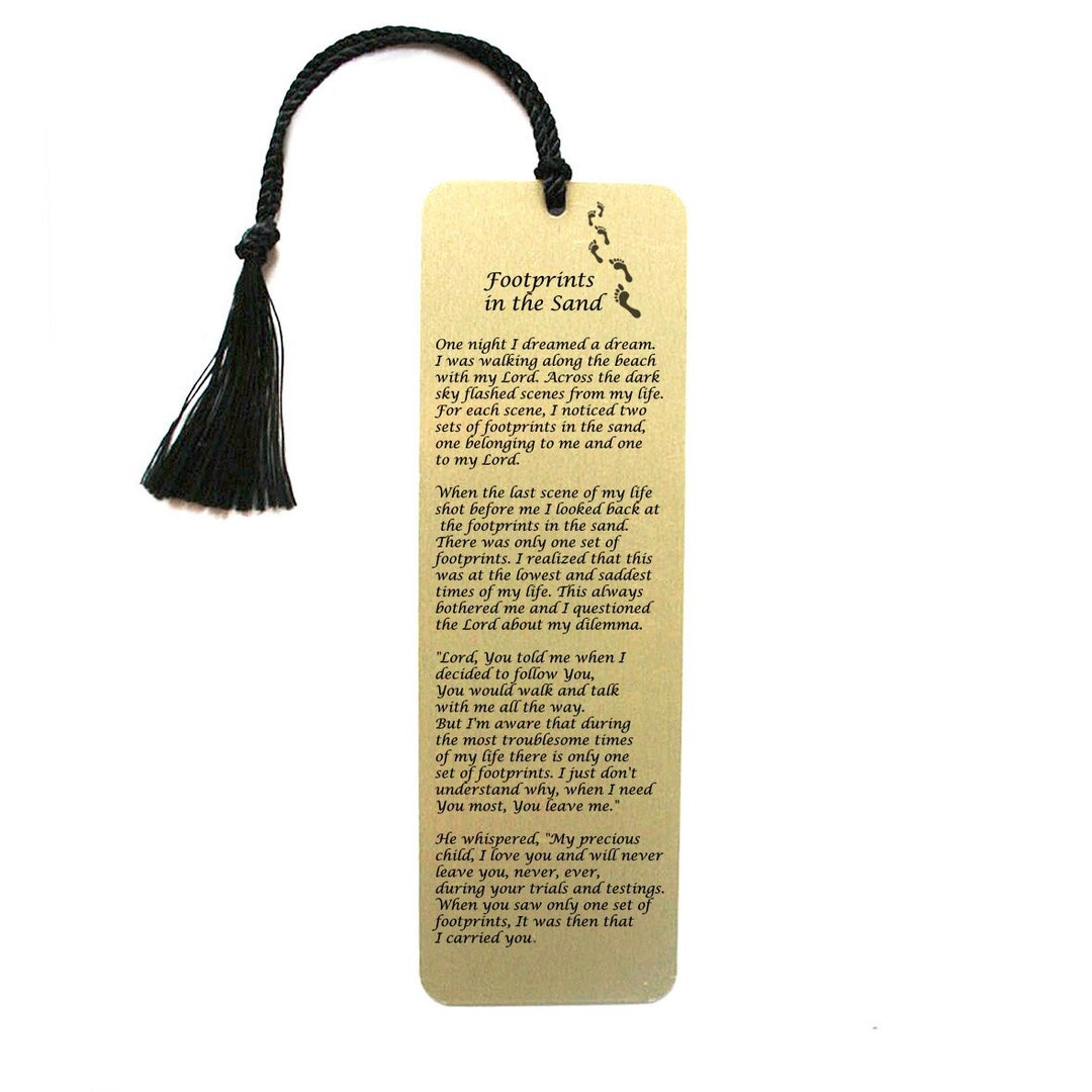 Footprints in the Sand Poem Bookmark Beautiful Reminder You - Etsy