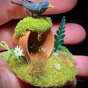 Miniatuur bloempotje, miniatuur zomertafereel