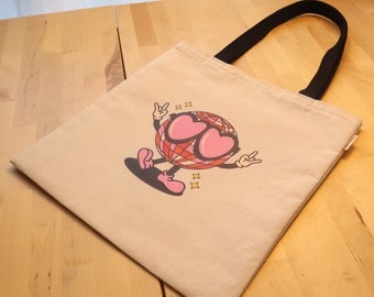 Cute Tote Bag - Reusable Shopping, Grocery, Book Bag - Aesthetic Tote Bag - Handmade Gifts - Retro Disco Ball