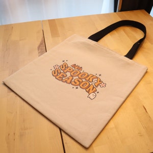 Joli sac fourre-tout - Sac réutilisable pour faire les courses, les courses, les livres - Sac fourre-tout esthétique - Cadeaux faits main - Halloween - Saison effrayante