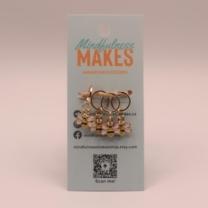 Bee Stitch Marker Set - Progress Keeper - Accessories and Gifts for Knitters and Crocheters - Knitting and Crochet Notions