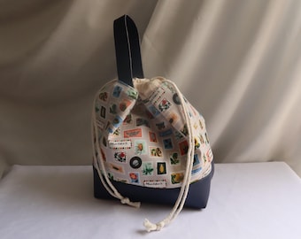 Drawstring Crochet Knitting Project Bag - Small/Medium/Large - Gifts for Knitters and Crocheters - Stamps