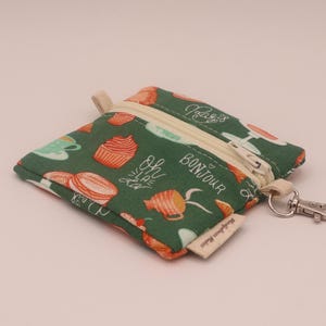 Mini pochette zippée - Pochette zippée porte-clés pour pièces de monnaie ou écouteurs - Imprimé pâtisseries
