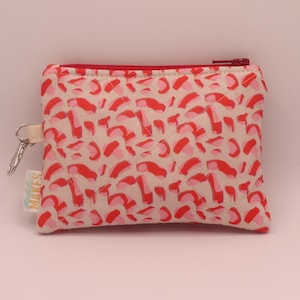 Monedero llavero hecho a mano - Mini monedero llavero de muñeca - Monedero/estuche acolchado con cremallera - Pinceladas
