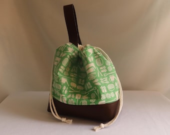 Drawstring Crochet Knitting Project Bag - Small/Medium/Large - Gifts for Knitters and Crocheters - Gardening