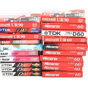 Lot of Mixed 20 Skc, Tdk, Sony, Memorex, Maxell, Basf 60 & 90 Type I Blank Cassettes Tapes New Sealed #2