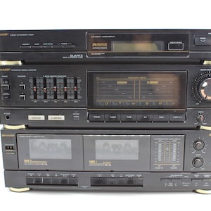 SHARP SC6900C (BK) Stereo Synthesizer Tuner, Dual Cassette, Am/Fm Receiver Works