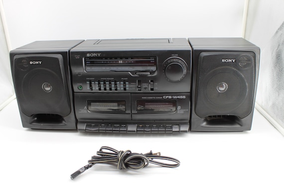 Sony CFS-W455 AM/FM Dual Cassette Player High Speed Dubbing 1995