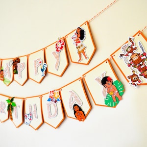 Moana Happy Birthday Banner Bunting Disney Party Decoration image 7