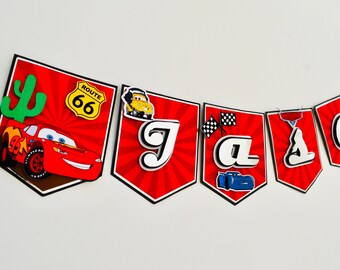 Disney Cars Birthday Bunting Banner, Personalised birthday Bunting ,Disney Party Decoration, Cars birthday bunting flag