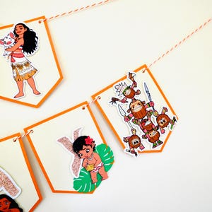 Moana Happy Birthday Banner Bunting Disney Party Decoration image 6