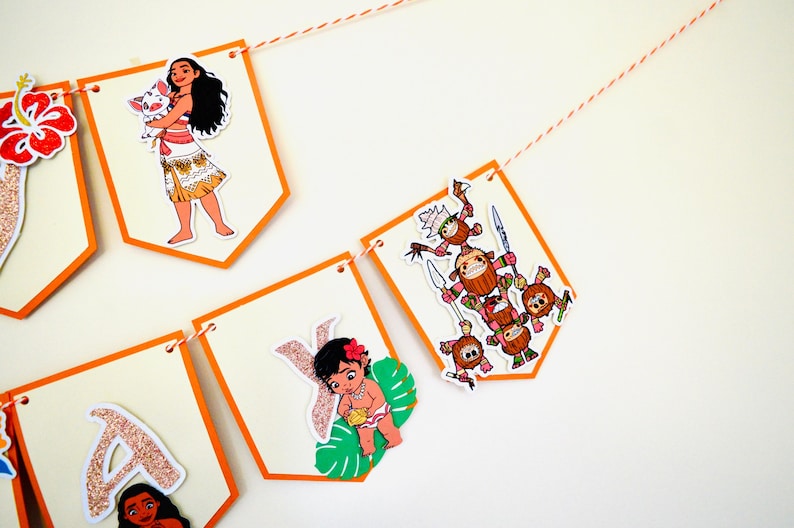 Moana Happy Birthday Banner Bunting Disney Party Decoration image 6
