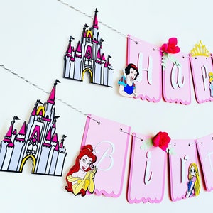 Princess Happy Birthday Banner: Kids Party Decoration