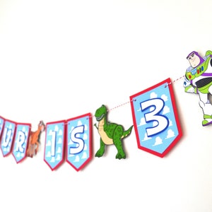 Personalized Toy Story Birthday Banner: 3D Party Decoration