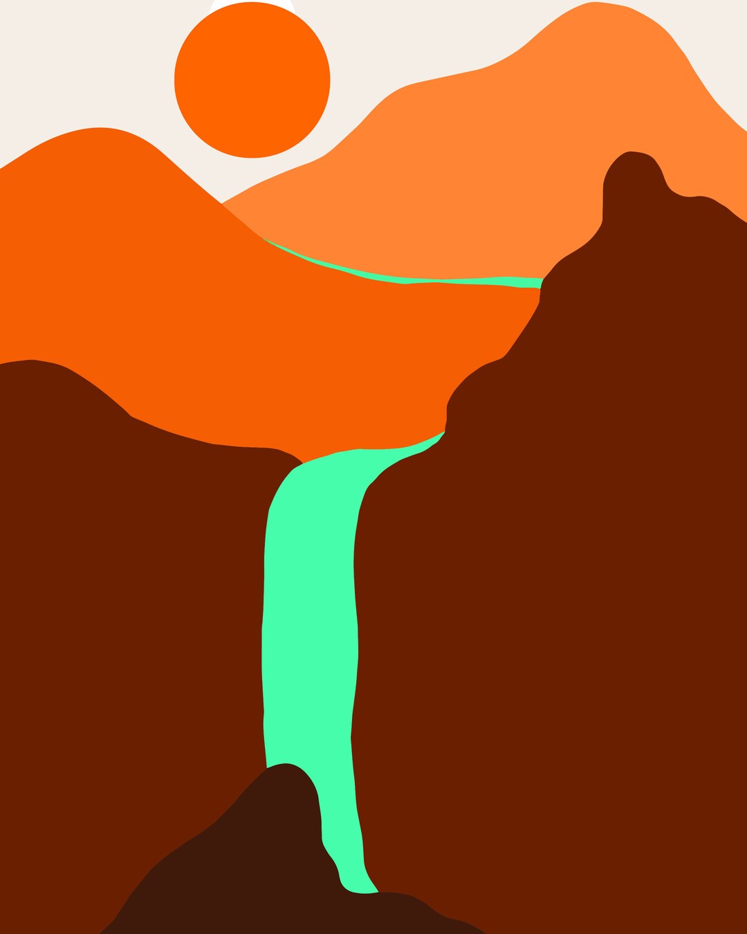 Mountains and Waterfall Wall Art Digital Download Only 10 X 14 Etsy