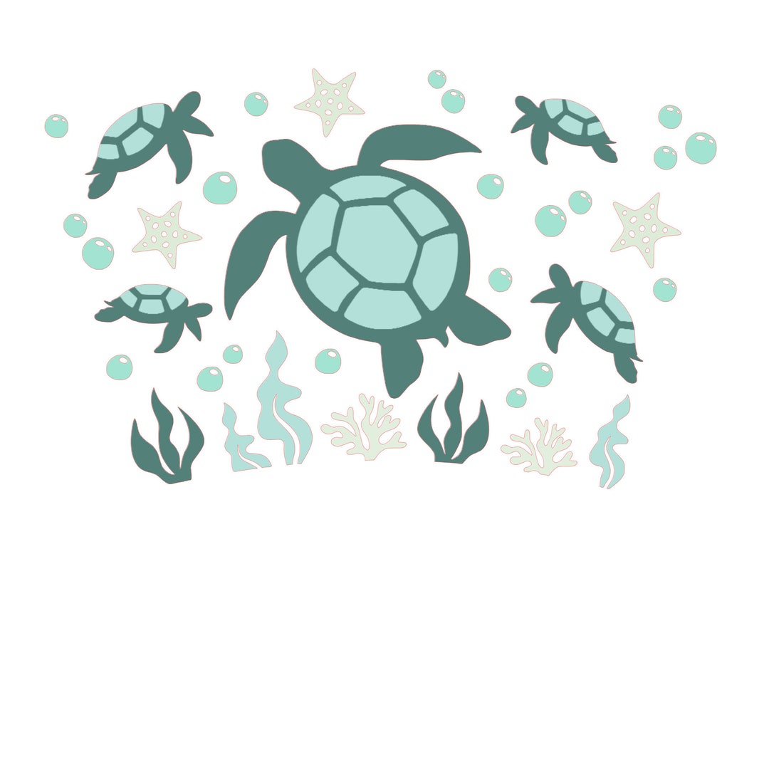 Turtle Cold Cup Wrap for Starbucks Cup , Stickers, Decals, Vinyl