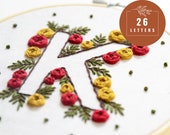 Floral Monogram Embroidery Pattern: Initial Cross Stitch (PDF Pattern)