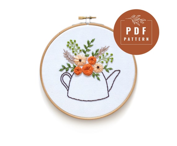 Teapot Hand-Embroidered Pin Teapot Hand-Embroidered Pin