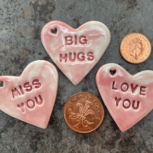 Love Themed Handmade Ceramic Fridge Magnet - High Quality, Individually Unique. Hand crafted in the UK. Valentine&#39;s Day Gift