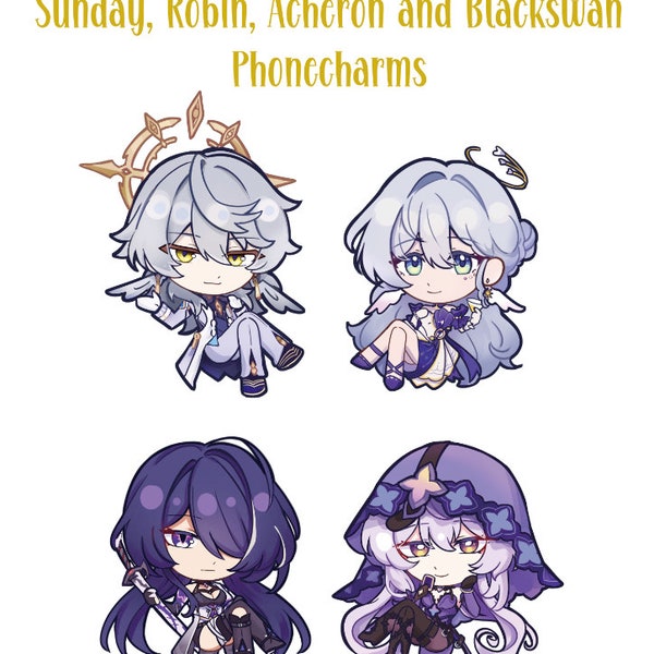 PRE-ORDER Robin, Sunday, Acheron and Black swan | 1in to 1.3in Acrylic Phone charms