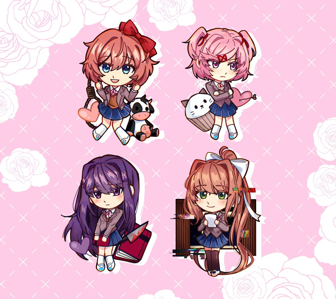 Doki Doki Literature Club! Monika, Sayori, Yuri, Natsuki | 2.5in ...