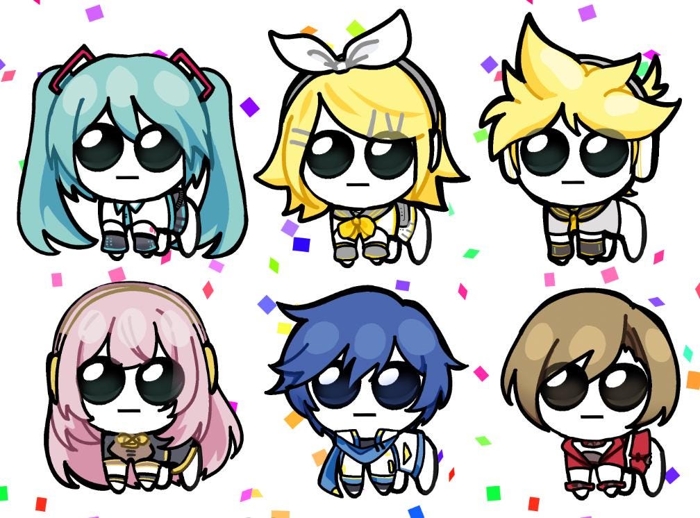 Virtual Singers Miku, Teto, Rin, Len, Kaito, Meiko, Luka TBH Autism ...