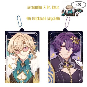 Penacony Aventurine and Dr. Ratio | 4in quicksand Acrylic Keychain