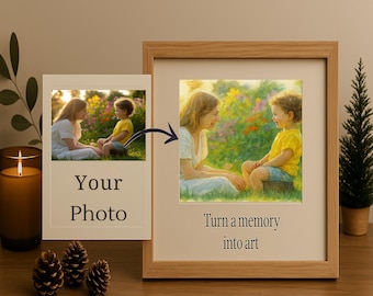 Portrait à l'aquarelle personnalisé à partir d'une photo | Téléchargement numérique | Cadeau imprimable pour les couples, les animaux de compagnie, les monuments commémoratifs ou la famille