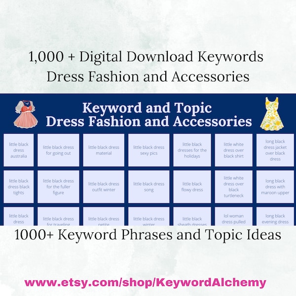 1,000+ Dress Keywords and Dress Topic Ideas, Dress Accessory Keywords and Ideas