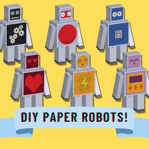 Druckbare DIY Papier Roboter, erstellen Sie Ihren eigenen Roboter Kinder Aktivität, druckbares Spielzeug für Kleinkinder, druckbarer digitaler Download für Kinder, Sofortiger Download