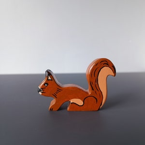 Wooden Toy Squirrel , Woodland Animals Figure  ,Forest Animals Toys Set ,  Birthday Gift For Kids , Kids Room Decor ,Montessori Toy