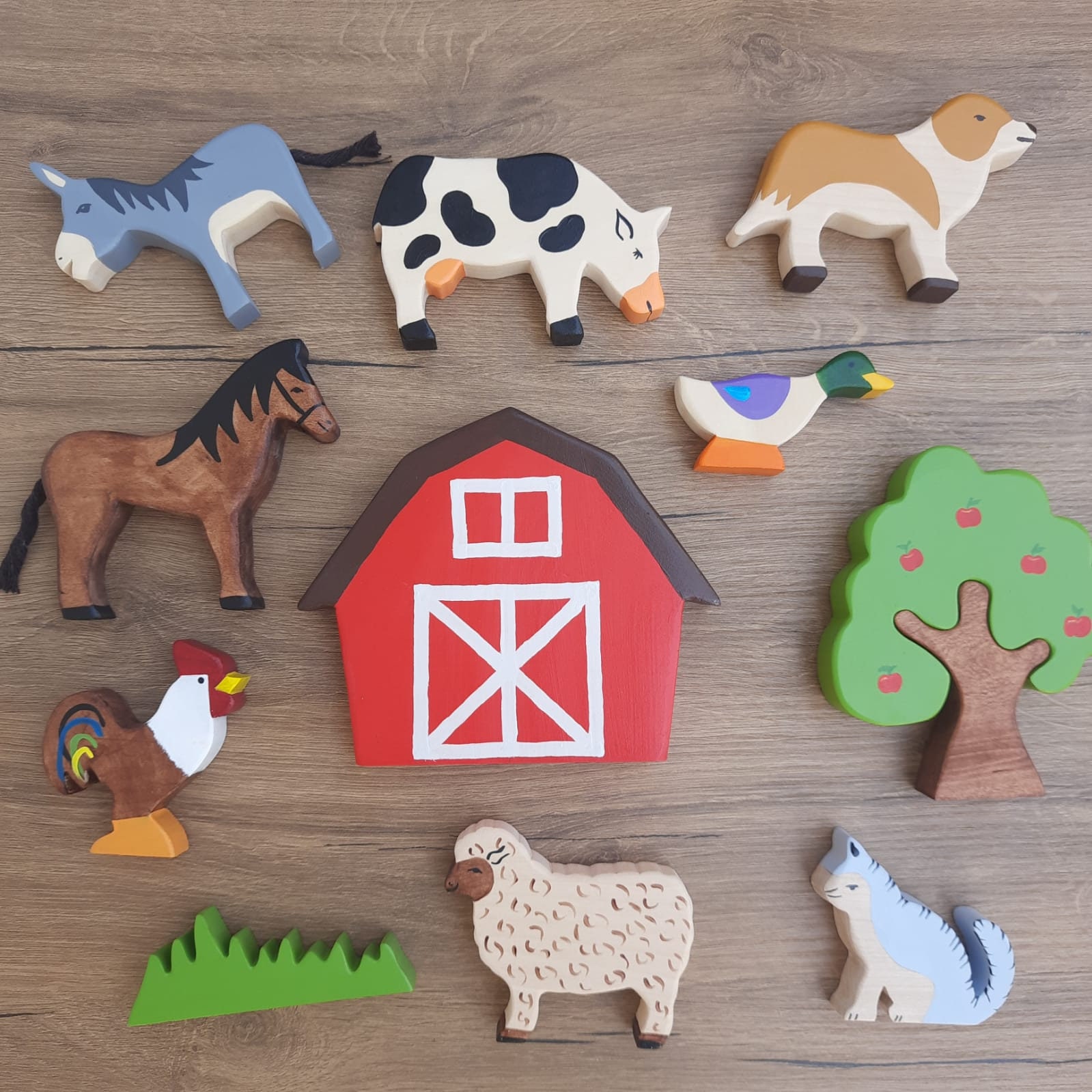 Jumini Bag of Wooden Farm Animals main image 0