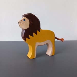 Wooden figure lion , Waldorf Wooden Toy Figures , Wooden lion Wooden toy wooden figurine for Waldorf and Montessori