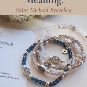 Archangel Saint Michael Bead Bracelet Stretch Guardian Angel Spiritual Jewelry Gift Catholic Saint Michael Bracelet image 17