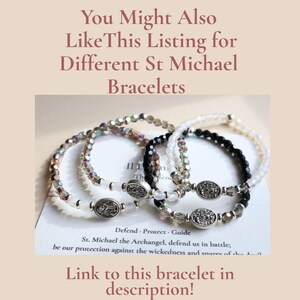 Archangel Saint Michael Bead Bracelet Stretch Guardian Angel Spiritual Jewelry Gift Catholic Saint Michael Bracelet image 14