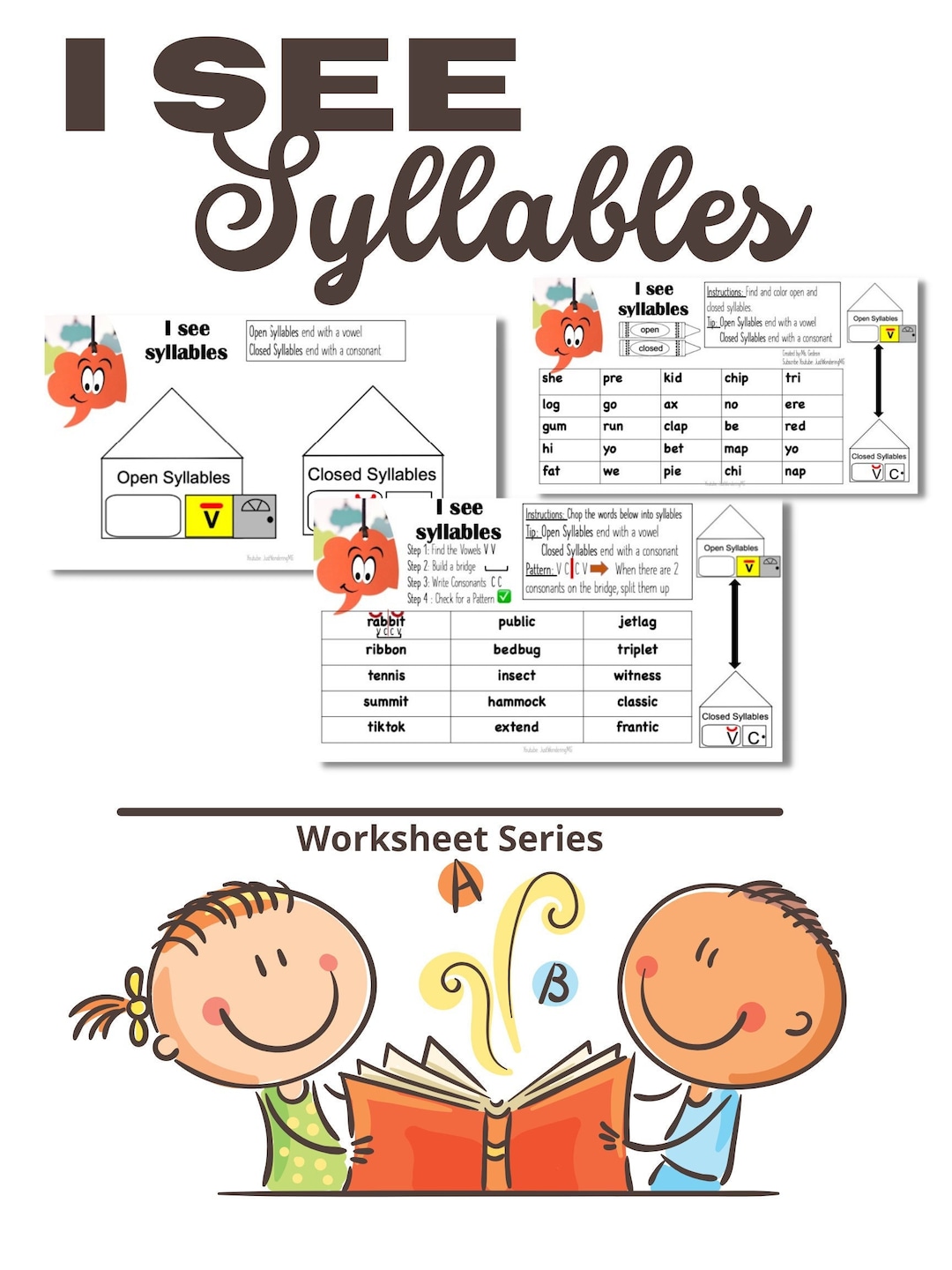 Syllable Worksheets Phonics Worksheets Syllabication Division Science