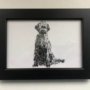 Carte postale originale Doodle - 4 x cartes postales de chiens dessinées à la main, image unique