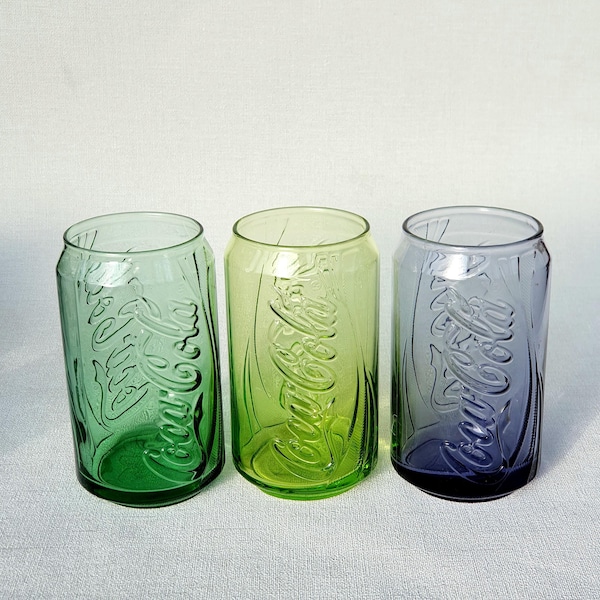 Vintage Coca-Cola Glass Cup | Brown Amber Soda Can Shape | McDonald's Collectible Glassware