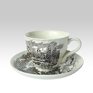 Vintage Teetasse und Untertasse von ENOCH WEDGWOOD LTD in Brauntönen