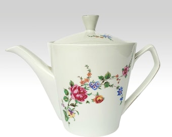 Tetera de porcelana polaca vintage de Chodzież, fabricada en Polonia en la década de 1970.