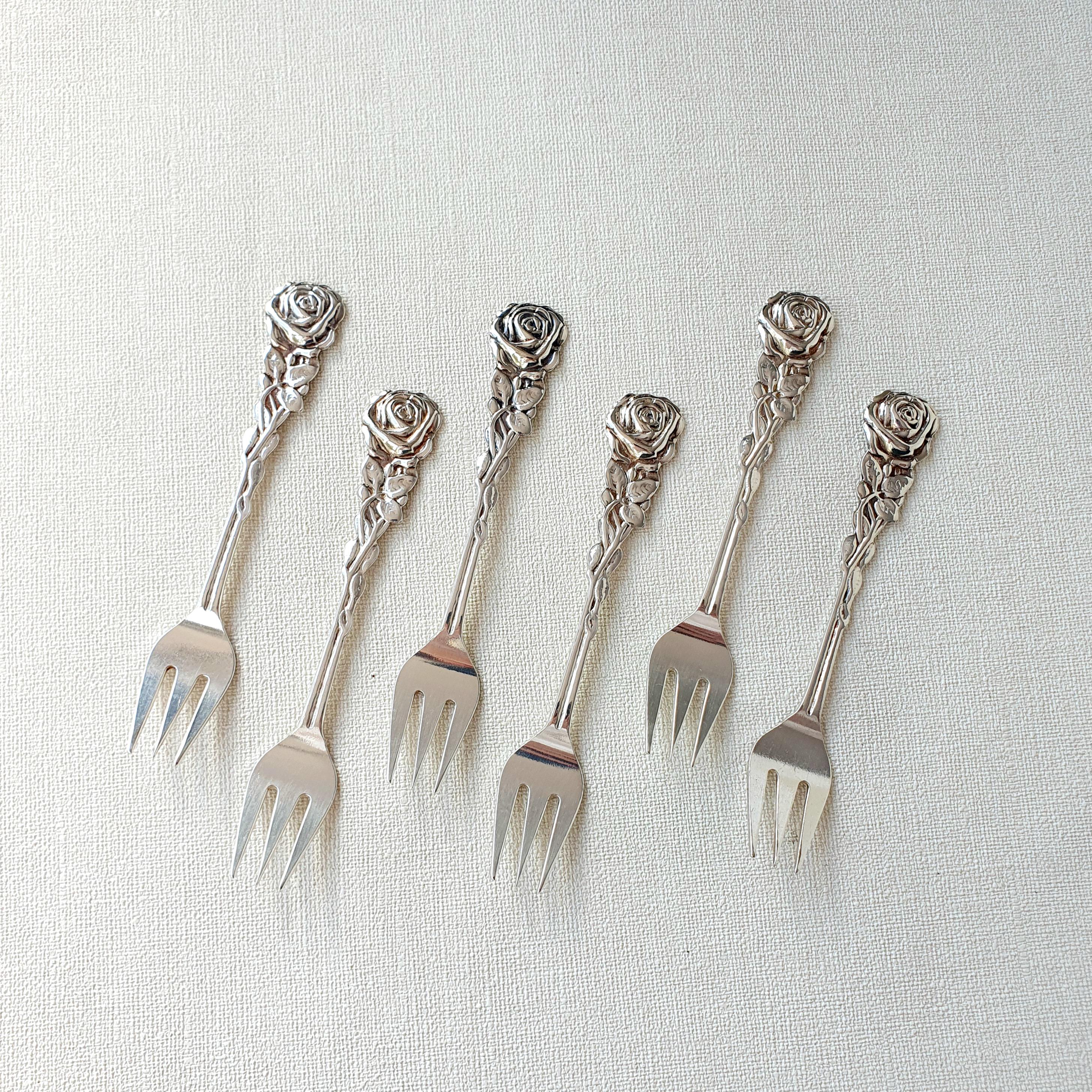 Lot De 6 Fourchettes à Gâteau, Fourchettes à Fruits En