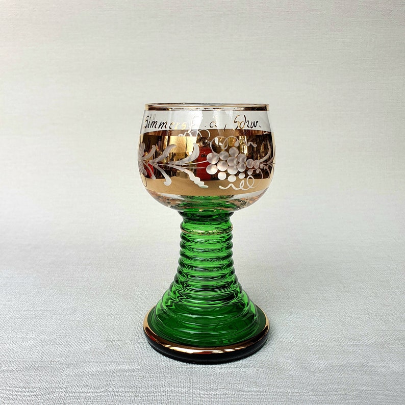 Nachtmann Römer Verre en cristal, verre à vin, vin romain, vert, motif découpé, verre en cristal de haute qualité, noble romain - France