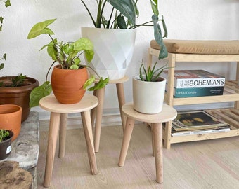 Plant Stand, Plant Stool, Wood Plant Stands for Plants, Outdoor Plant Stand, Wood Stool, Plant Stand Mid Century, Plant Stand Indoor