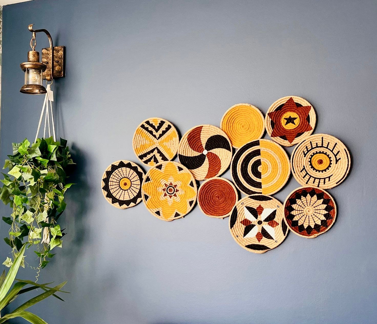 Wall Basket Decor Set of 12 Basket Wall Decor Boho Wall Etsy